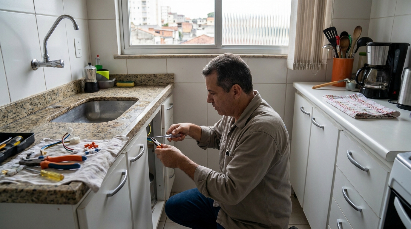 Eletricista instalando torneira eletrica em São Luís‑MA