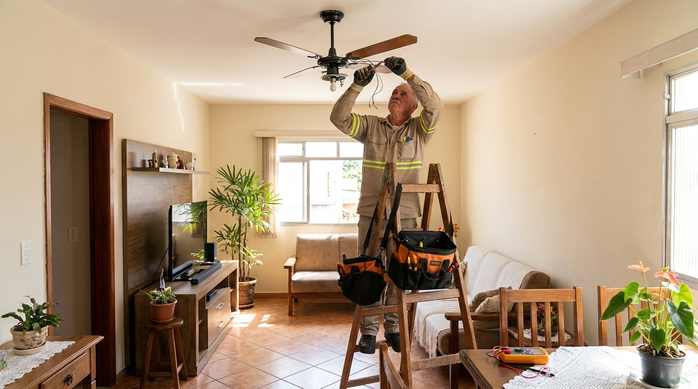 Montagem de ventilador de teto em São Luís‑MA